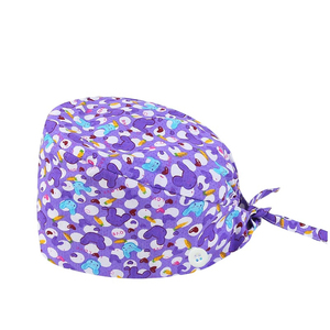 Bonnets chirurgicaux personnalisés à motif dessin animé, doublés satin, avec porte-badge rétractable, pour femmes, accessoires d'uniforme de soins de santé - Product Image 5