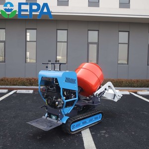 Mini cargadora portátil hormigonera móvil 240L 350L 400L 500L Capacidad 11HP Motor diésel Mini cargadora frontal de hormigón con orugas - Product Image 6