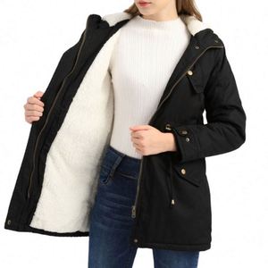 2021 New Arrive Winter Women Solid Color Hooded Overcoat Fleece Inner Parka Heavy Cotton <strong>Velveteen</strong> Warm Outwear Tops Jacket <strong>Coat</strong> - Product Image 1