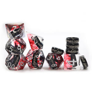 Set di Dadi Poliedrici Trasparenti con Bordi Affilati, Stile Il <span class=keywords><strong>Signore</strong></span> <span class=keywords><strong>degli</strong></span> <span class=keywords><strong>Anelli</strong></span>, 7 Pezzi, Set di Dadi per <span class=keywords><strong>Giochi</strong></span> DND con Numeri Bianchi - Product Image 6