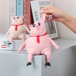 Lindo Juguete de Cerdo Elástico Rosa, Divertido Juguete Antiestrés de Cerdo de Dibujos Animados, Juguete Blandito para Aliviar el Estrés y la Broma - Product Image 3
