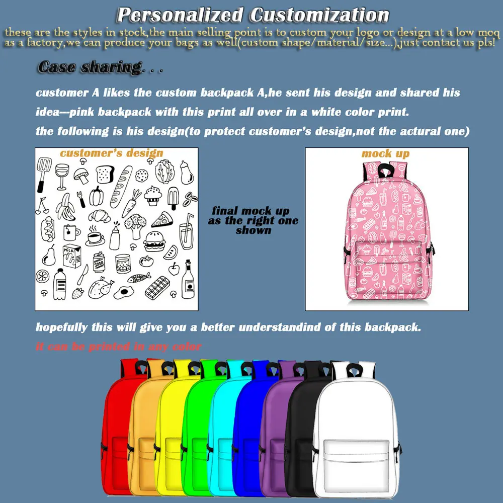 어린이 학교 가방 사용자 정의 디자인 사용자 정의 인쇄 배낭 낮은 MOQ 모든 사용자 정의 인쇄 배낭 로고 아이 책 가방