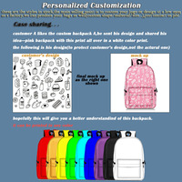Sac à Dos Personnalisé Entièrement Imprimé Faible MOQ, Cartable pour Enfants et Étudiants, Sacs d'École Design Sur Mesure