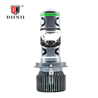 Y70--H4 Mini Faro LED de Proyector de Aluminio Súper Brillante H4 110W 11000LM, Lente de Faro IP65 Impermeable, Bombilla LED Bi-LED para Motocicleta