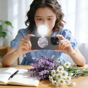 Lumière selfie magnétique RGB pour <span class=keywords><strong>iPhone</strong></span>, lampe selfie pour téléphone, lampe selfie magnétique double avec miroir pour les voyages, les vlogs et les vidéos - Product Image 6