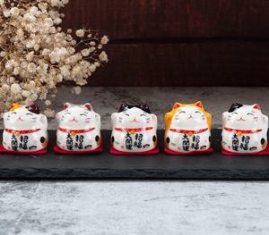 Petite figurine japonaise en porcelaine de 1,5 pouce, cadeau, céramique, chat porte-bonheur <span class=keywords><strong>Maneki</strong></span> <span class=keywords><strong>Neko</strong></span> pour la décoration de la maison, de l'hôtel, de la voiture - Product Image 5