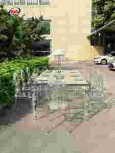 Tavolo da Pranzo per Esterni in Acrilico Trasparente alla Moda con Sedie in Acciaio Inossidabile [Personalizzabile] <span class=keywords><strong>Nuovo</strong></span> per Hotel, Matrimoni e Banchetti - Product Image 5