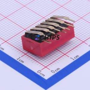 DA-06RP DIP Switch Through hole Component (THT) Switch Flat Toggle, Raised Type Single Pole Single Throw 6 PC Pin - Product Image 2