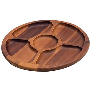 Plato para servir de bambú de madera de acacia Natural 100%, bandeja de fiesta Premium, bandeja para servir de alta calidad - Product Image 3