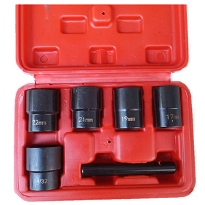 6Pc <b>Impact</b> <b>Socket</b> Set 17mm 19mm 21mm 22mm 31/32 In 1/2 In Drive Machine Repair Tool Case Included - Product Image 2