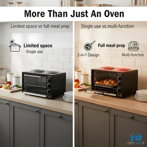 Horno tostador negro personalizado profesional Smart Home Mini horno eléctrico <span class=keywords><strong>para</strong></span> panadería y <span class=keywords><strong>pan</strong></span> - Product Image 5