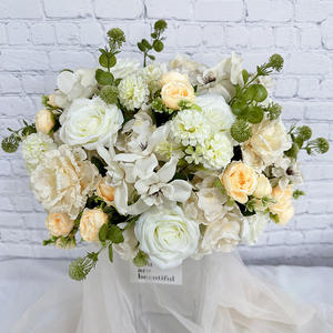 Arreglo Floral Artificial Clásico Blanco Mixto, Hecho a Mano, de Alta Simulación, Centro de Mesa para Bodas - Product Image 5