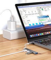 Concentrateur USB 3.0 à 4 ports, données Ultra-minces, support de chargement pour MacBook, ordinateur portable, Surface Pro, PS4, lecteur Flash