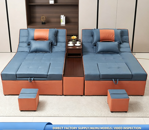 Fauteuil de pédicure commercial convertible en canapé-lit avec bassin, siège rembourré pour salon avec ottoman pour spa et studio de manucure - Product Image 2