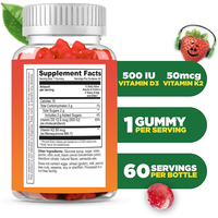 Rosebest - Usine chinoise - Gummies et suppléments personnalisés à la saveur de vitamine D3 K2 pour enfants, pour la force des os et des dents et la santé immunitaire
