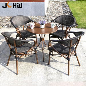 Moderno ristorante terrazza mobili in Rattan alluminio francese bistrot tavolo <span class=keywords><strong>da</strong></span> pranzo e <span class=keywords><strong>sedie</strong></span> <span class=keywords><strong>da</strong></span> <span class=keywords><strong>giardino</strong></span> all'aperto sedia - Product Image 1
