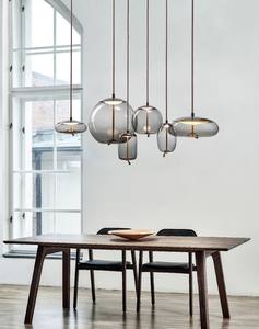 Moderne LED Pendel leuchten Schmiedeeisen Glas Runde Kugel Kronleuchter Küche Wohnzimmer Cafe Nordic Decken leuchte - Product Image 4