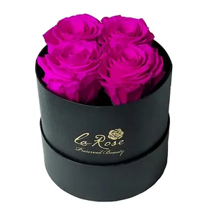 Luxury Wholesale Round Tube Paper Gift Box Packaging Flower Rose Valentine All Sizes For Bouquet