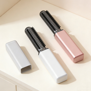 0728 Ceramic Coating Hair Styler Fast Heating Rechargeable Tool Palm-<b>sized</b> Flexible Straightener Brush for Home - Product Image 1