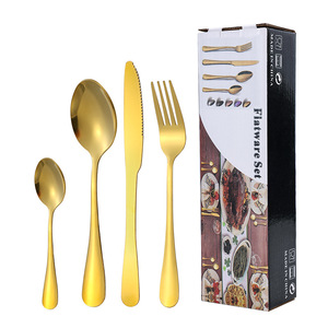 1010 Stainless Steel Cutlery 24-Piece Set Steak Knife Fork Spoon Dessert Spoon Portable Durable Party Dinnerware Set - Product Image 3