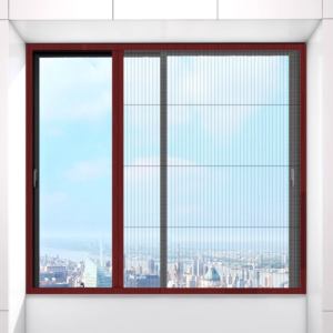 Jaring Plisse dapat ditarik, jaring jendela poliester jala berlipat Aluminium, jaring nyamuk, layar Gulung - Product Image 3