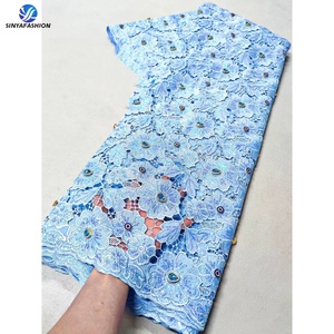 Sinyafashion phong cách mới kim cương hạt Sequins thêu vải chất lượng cao nặng Stones Sequins ren vải - Product Image 2