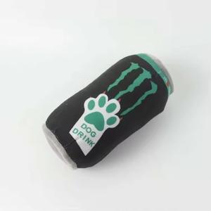 Wholesale Super Soft Black Talon Can Shaped Dog Chew Toy Squeaky Interactive <b>Plush</b> Bottle Sound Toy - Product Image 3