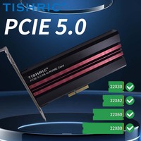 Carte adaptateur NVME de bureau TISHRIC004, PCIE 5.0 X4 2280 NVME SSD M.2 Ssd Nvme, dissipateur thermique en alliage d'aluminium pour carte mère d'ordinateur