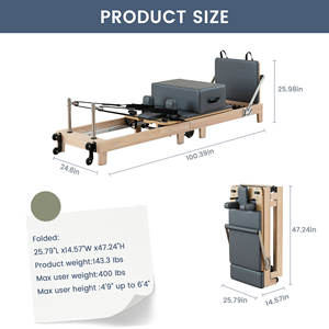 Stok Lokal gudang AS desain klasik kokoh rumah mewah grosir dapat disesuaikan tempat tidur lipat Pilates kayu ek - Product Image 2