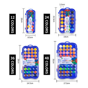 Giorgione OEM Art Student Set de pintura de acuarela sólida 12 24 36 48 Cakes acuarela pincel de pelo para pintura de papel - Product Image 6