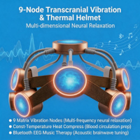 Consola Transcraneal Profesional Directa de Fábrica con 9 Sondas, Vibración y Calor, Terapia Capilar 3 en 1 para el Crecimiento del Cabello y Alivio del Dolor
