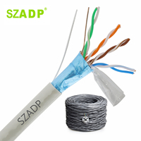 300M 305M Box Cat5 Cat5e Cable de red FTP Al Foil Shield CCA 24AWG Cat 5E Cable Soporte de PVC OEM Rj45 Cable Fabricación