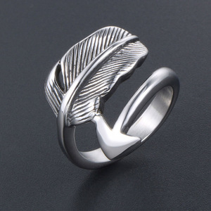 Feather Arrow <b>Ring</b> <b>Titanium</b> Steel Unisex Fashion Jewelry Gift SA956 - Product Image 2