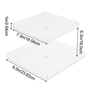 Support de rangement multifonctionnel moderne et portable en acrylique transparent double pour cosmétiques et parfums, idéal pour la salle de bain d'hôtel et le rangement de maquillage - Product Image 3