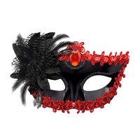 Masque de fête élégant et tendance en plastique, orné de cristaux scintillants et de plumes douces, accrocheur, luxueux et séduisant