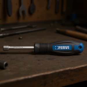 Fervi Chrome Plated Hex <b>Socket</b> Wrench 10mm Cr-V Steel Handle 1/2 in Drive Ergonomic Grip Automotive Repair - Product Image 3