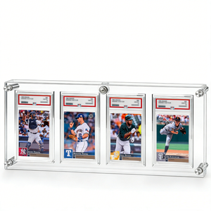 Estuche de acrílico al por mayor para tarjetas clasificadas, con cierre de botón, multifunción, para almacenamiento y exhibición de tarjetas deportivas - Product Image 1