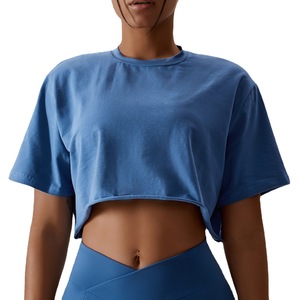 Tuta da Yoga sportiva a manica corta da donna Casual All-abbinamento per allenamento Top da ginnastica allentato da donna - Product Image 1