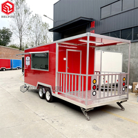 Remorque de restauration rapide mobile avec cuisine haut de gamme pour les vendeurs de hot-dogs de crème glacée Remorque de concession de camion de restauration