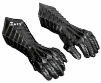 Gantelets en acier doux noircis médiévaux faits à la main Cosplay gants en cuir pour Noël Pâques Saint Valentin-Artisanat de magnésie