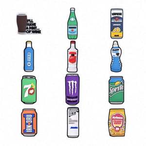 Vente en gros de breloques pour chaussures en PVC souple pas cher Cartoon Drink Cup Snack Sandals Australian Fast Food Clog Accessories - Product Image 1