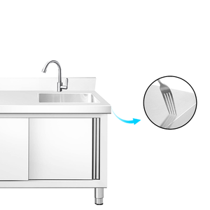 מטבח נירוסטה מסחרי ארונות כיור נירוסטה 201/304 עבודה בספסל כיור מסעדה כיור ארון כיור - Product Image 3