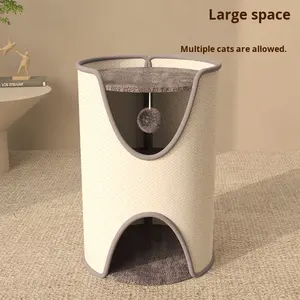 חור חוצה גבולות עץ sisal sal לסביבה חתול שריטות חתול לוח טיפוס מסגרת הכל-ב-אחד-להציל את כל - Product Image 4