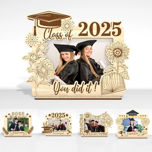 Cadre photo de graduation personnalisé Cadeau amusant Décoration de la maison Ornements Artisanat en bois - Product Image 2