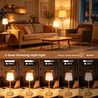 Lampe de table LED flexible à commande tactile, rechargeable, à intensité variable, décorative, pour maisons d'hôtes, hôtels, portable, sans fil, ambiance lumineuse