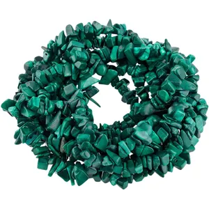 5-8mm Natural Malachite Chips Beads Crystal Irregular Chip Stones Loose Gemstone Beads for Jewelry Making Strand 35 Inch
