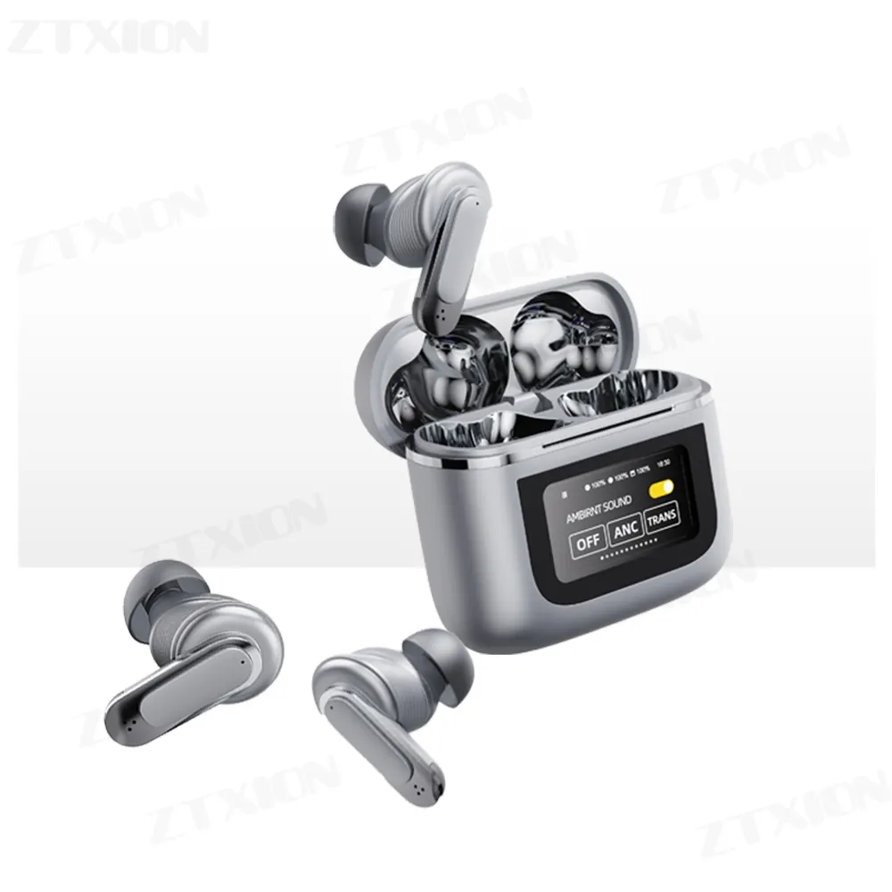 V8 Tour Pro 2 hifi Stereo ANC ENC Noise Cancelling fast charge Wireless blues tooth earphone earbuds with Smart LCD touch screen