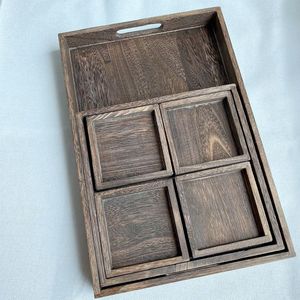 Display personalizzato a base di frutta e cibo tavolo resistente scatola di legno per la colazione <span class=keywords><strong>set</strong></span> di vassoi con manico - Product Image 4