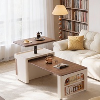Table basse de style vintage en bois massif pour la maison, petits salons, multifonctionnelle, hauteur réglable, extensible, pliable