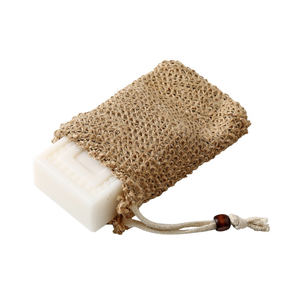 Bolsa de jabón exfoliante de Sisal reutilizable de fibra Natural con logotipo personalizado, soporte para jabón de ducha, red espumosa de cáñamo, malla de yute, bolsa ahorradora de jabón - Product Image 4